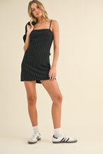 Load image into Gallery viewer, FINAL SALE Black/White Pinstriped 2 Piece Shirt Dress
