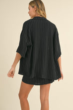 Load image into Gallery viewer, FINAL SALE Black/White Pinstriped 2 Piece Shirt Dress
