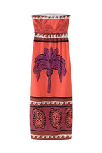 Load image into Gallery viewer, Tropical Strapless Midi Overlay Dress
