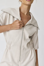 Load image into Gallery viewer, NEWEST ARRIVAL Tan or Black Front Zip Athletic Romper
