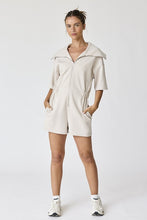 Load image into Gallery viewer, NEWEST ARRIVAL Tan or Black Front Zip Athletic Romper

