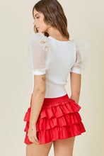 Load image into Gallery viewer, White Organza Puff Sleeve Blouse
