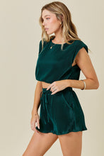 Load image into Gallery viewer, NEWEST ARRIVAL Hunter Green Pleated Shorts Set
