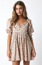 Load image into Gallery viewer, LAST ONE FINAL SALE Cream Floral Linen Mini Dress
