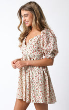 Load image into Gallery viewer, LAST ONE FINAL SALE Cream Floral Linen Mini Dress
