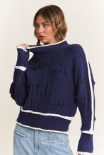 Load image into Gallery viewer, NEWST ARRIVAL Navy Cable Knit Sweater
