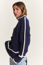 Load image into Gallery viewer, NEWST ARRIVAL Navy Cable Knit Sweater
