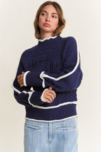 Load image into Gallery viewer, NEWST ARRIVAL Navy Cable Knit Sweater
