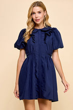 Load image into Gallery viewer, Peter Pan Puff Sleeve Game Day Dress
