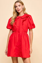 Load image into Gallery viewer, Peter Pan Puff Sleeve Game Day Dress
