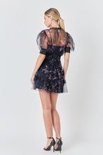 Load image into Gallery viewer, Navy Ruffle Mesh Mini Dress
