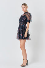 Load image into Gallery viewer, Navy Ruffle Mesh Mini Dress
