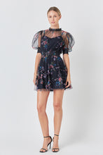 Load image into Gallery viewer, Navy Ruffle Mesh Mini Dress
