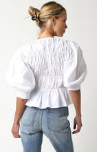 Load image into Gallery viewer, LAST ONE White Smocked Front Button Blouse
