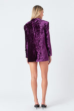 Load image into Gallery viewer, NEWEST ARRIVAL Purple Crushed Velvet Blazer
