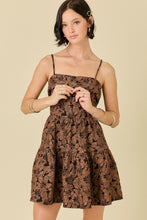 Load image into Gallery viewer, NEWEST ARRIVAL Brown Jacquard Dress
