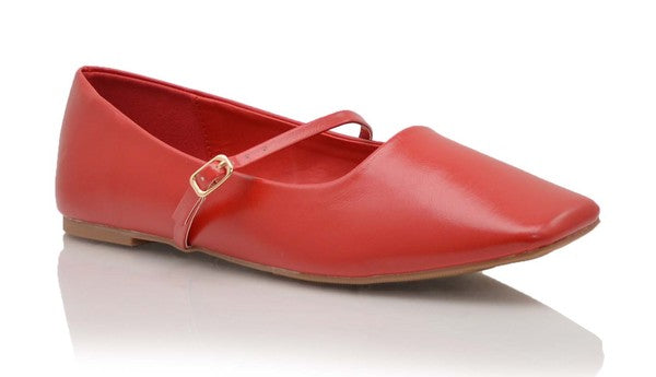 Red Ballerina Flats