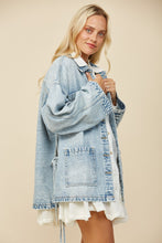 Load image into Gallery viewer, NEWEST ARRIVAL Light Denim Oversized Side Tie Jacket
