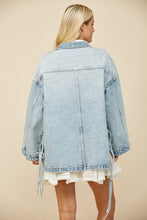 Load image into Gallery viewer, NEWEST ARRIVAL Light Denim Oversized Side Tie Jacket
