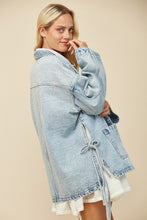 Load image into Gallery viewer, NEWEST ARRIVAL Light Denim Oversized Side Tie Jacket
