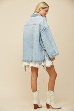 Load image into Gallery viewer, NEWEST ARRIVAL Light Denim Oversized Side Tie Jacket
