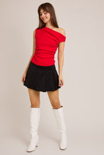 Load image into Gallery viewer, NEWEST ARRIVAL Red Asymmetrical Neck Sweater Top
