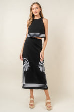 Load image into Gallery viewer, Black Palm Tree Midi Skirt Set
