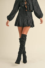 Load image into Gallery viewer, NEWEST ARRIVAL Black Tie Blouse with Bubble Skirt
