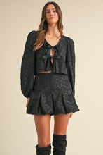 Load image into Gallery viewer, NEWEST ARRIVAL Black Tie Blouse with Bubble Skirt
