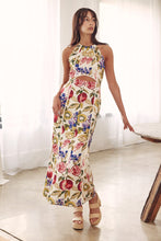 Load image into Gallery viewer, Tropical Fruit Print Halter Maxi Dress
