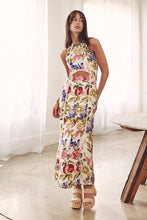 Load image into Gallery viewer, Tropical Fruit Print Halter Maxi Dress
