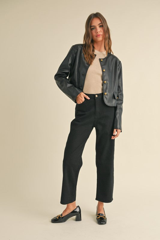 NEWEST ARRIVAL Black Tapered Cotton Pants