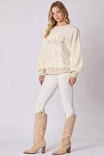 Load image into Gallery viewer, FINAL SALE Cream Thankful Sherpa Sweater
