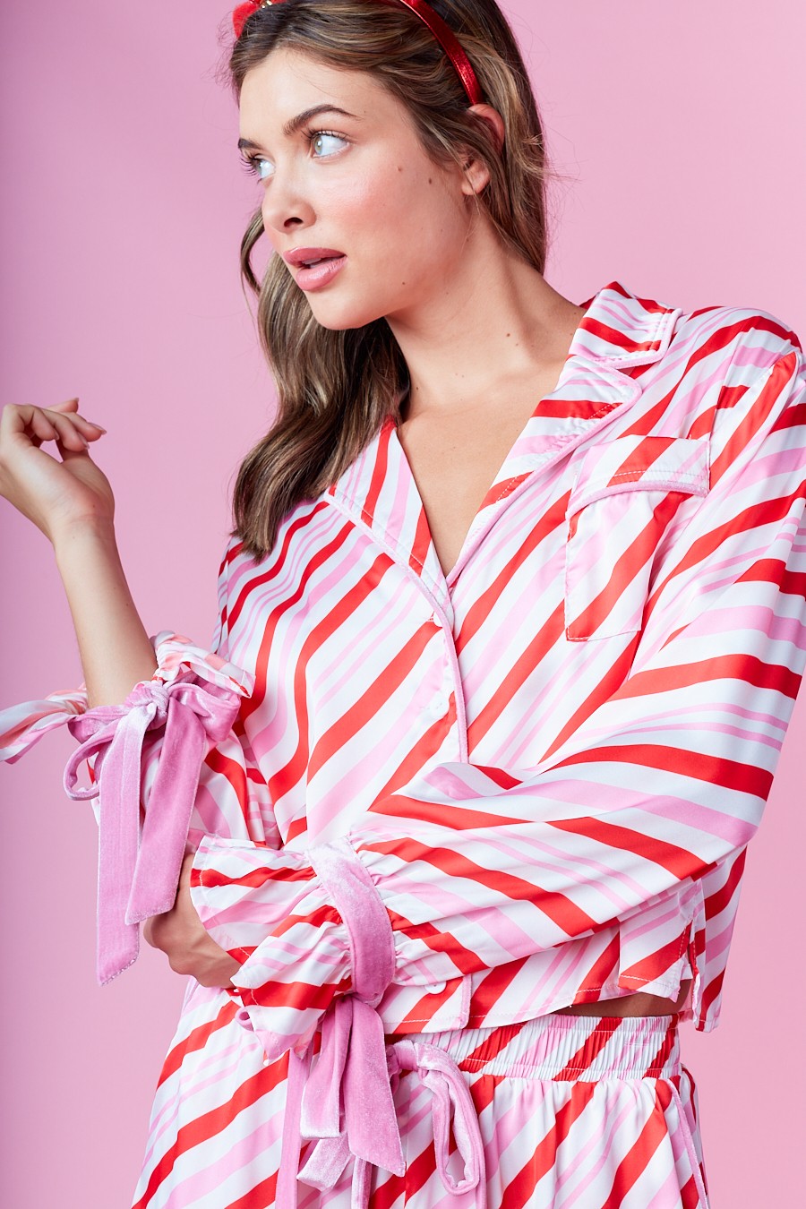 NEWEST ARRIVAL Christmas Candy Cane Striped Pajama Set