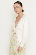 Load image into Gallery viewer, NEWEST ARRIVAL Cream Single Gold Button Cardigan
