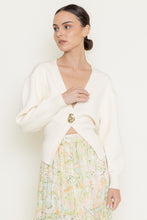 Load image into Gallery viewer, NEWEST ARRIVAL Cream Single Gold Button Cardigan

