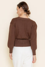 Load image into Gallery viewer, NEWEST ARRIVAL Brown Single Gold Button Cardigan
