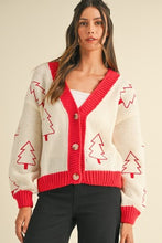 Load image into Gallery viewer, LAST ONE FINAL SALE Green Christmas Tree Embroidered Sweater Cardigan
