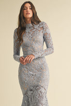 Load image into Gallery viewer, FINAL SALE Blue Lace Mermaid Midi Dress
