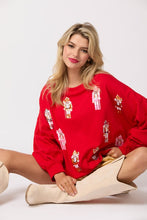 Load image into Gallery viewer, LAST ONE FINAL SALE Red All Over Sequin Nutcracker Sweater
