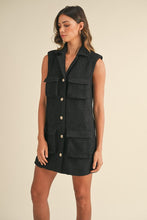 Load image into Gallery viewer, Black Tweed Sleeveless Dress
