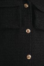 Load image into Gallery viewer, Black Tweed Sleeveless Dress
