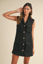 Load image into Gallery viewer, Black Tweed Sleeveless Dress
