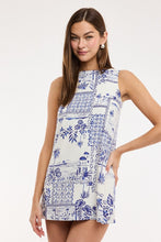 Load image into Gallery viewer, FINAL SALE Vintage Blue Palm Springs Mini Dress
