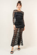 Load image into Gallery viewer, ONLINE ONLY Black Mesh Mermaid Maxi Dress

