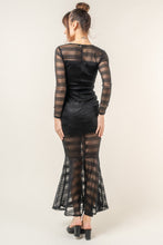 Load image into Gallery viewer, ONLINE ONLY Black Mesh Mermaid Maxi Dress
