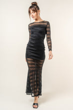 Load image into Gallery viewer, ONLINE ONLY Black Mesh Mermaid Maxi Dress
