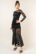 Load image into Gallery viewer, ONLINE ONLY Black Mesh Mermaid Maxi Dress
