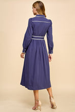 Load image into Gallery viewer, Navy Button Down Midi Dress
