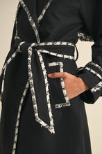 Load image into Gallery viewer, FINAL SALE Black Tweed Trim Trench Coat
